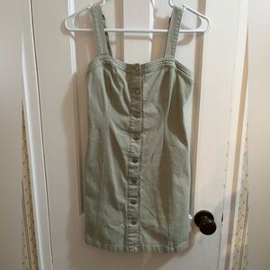 Altard state green denim button down dress size medium